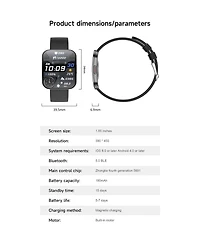 Ruxing Smart 1.85" Amoled Curved Screen Smart Watch Multifunctional With Bluetooth Voice Calling, Health, Sport Modes, IP68 for Women Men