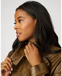 Cable & Gauge Women's Unstructured Faux Leather Bomber