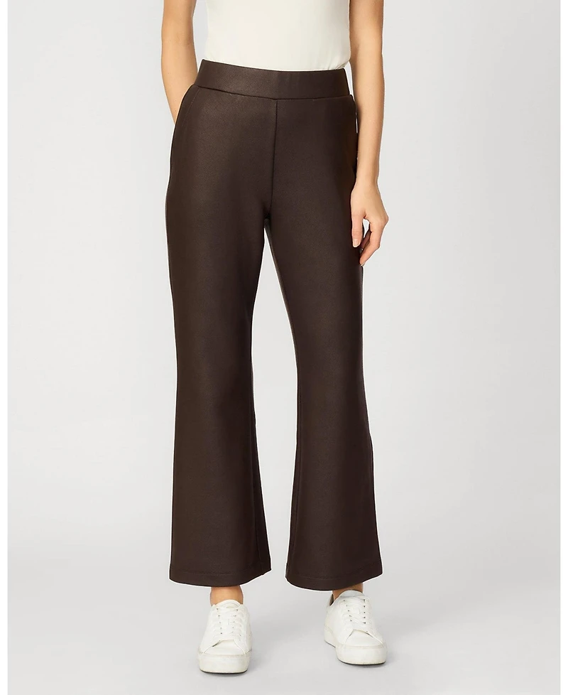 Cable & Gauge Women's Coated Pull On Bootcut Pant