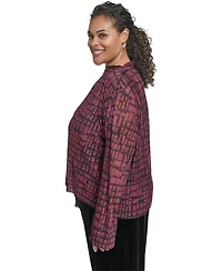 Calvin Klein Plus Printed Long Sleeves Top