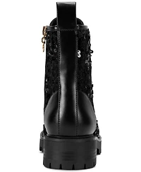 Karl Lagerfeld Paris Women's Marlee Sequin Combat Boots