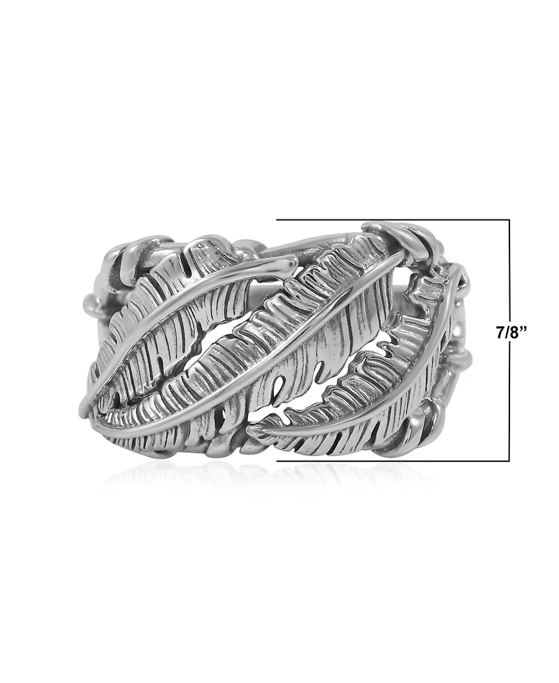 American West Jewelry Sterling Silver 3-Feather Ring