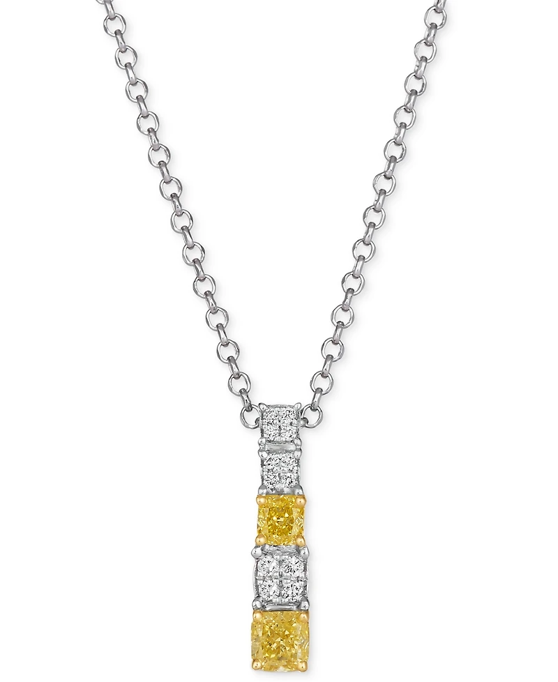 Le Vian Sunny Yellow Diamond (0.38 ct. t.w.) and Vanilla Diamond (0.06 ct. t.w.) Pendant Necklace in 14k Two-Tone Gold
