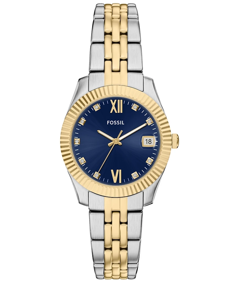 Fossil Women's Scarlette Three-Hand Two-Tone Stainless Steel Watch, 32mm