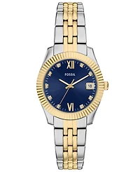 Fossil Women's Scarlette Three-Hand Two-Tone Stainless Steel Watch, 32mm