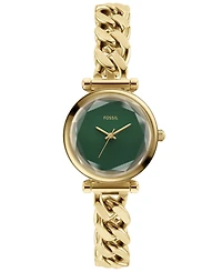 Fossil Women's Carlie Three-Hand Gold-Tone Stainless Steel Watch, 28mm