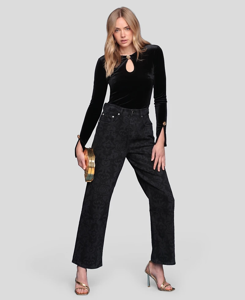 Avec Les Filles Women's Elastic Cinched Jeans