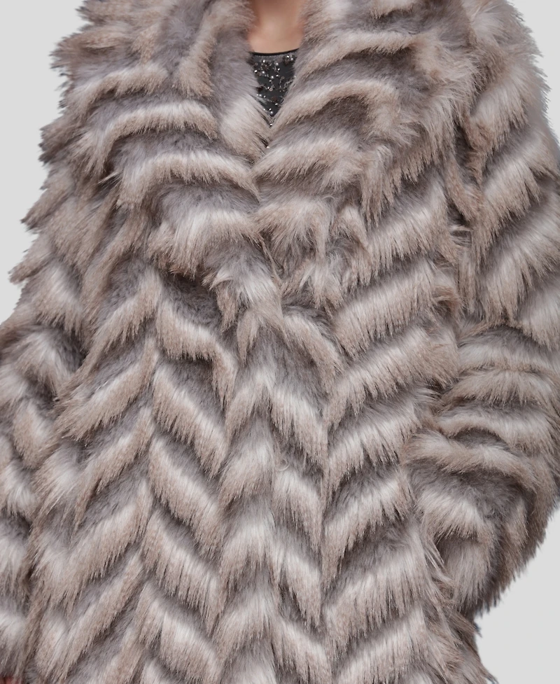 Avec Les Filles Women's Chevron Hook and Eye Coat