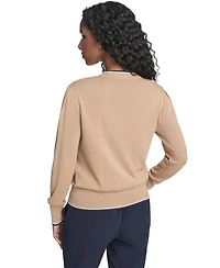 Tommy Hilfiger Women's Tipped V-Neck Cardigan Set