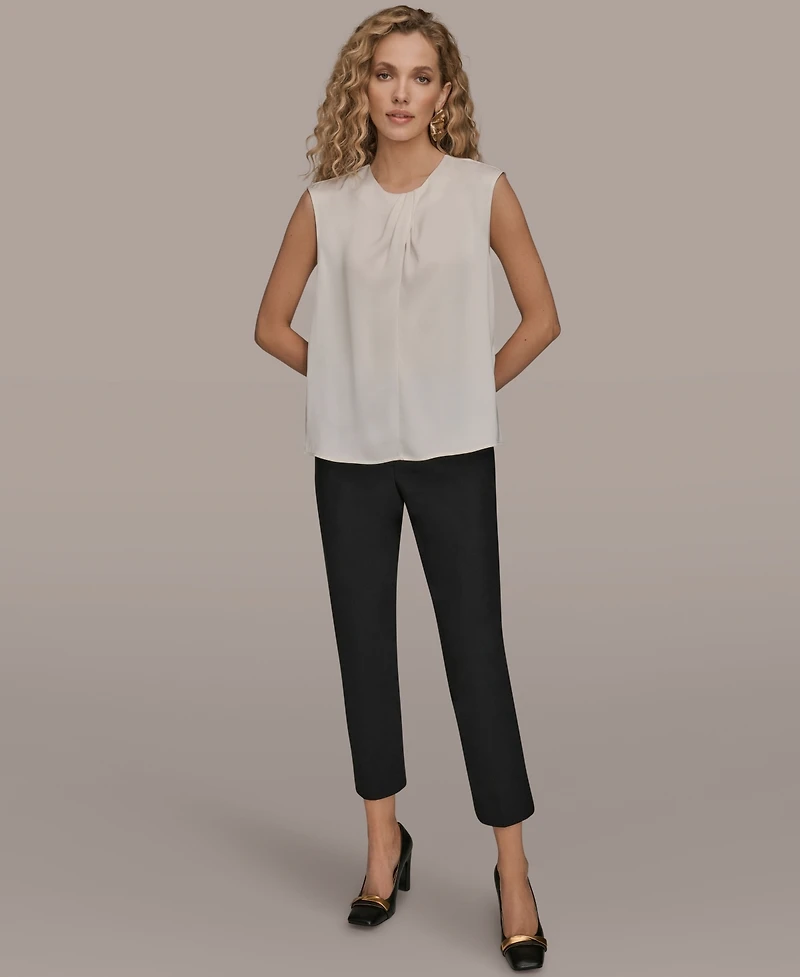 Donna Karan New York Women's Solid Sleeveless Twist Neck Top