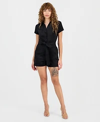 Guess Women's Jene Short-Sleeve Faux-Suede Romper