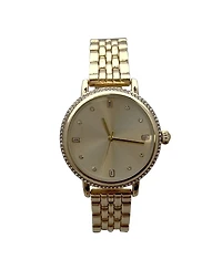 Gold Elegant Everyday Rhinestones Bezel Women Watch