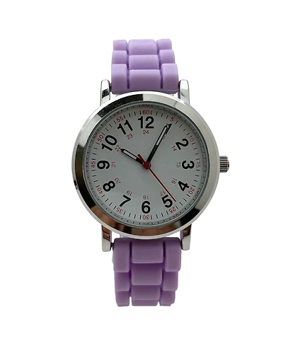 Olivia Pratt Lavender Easy Read Medical Professionals Silicone Band Women Watch