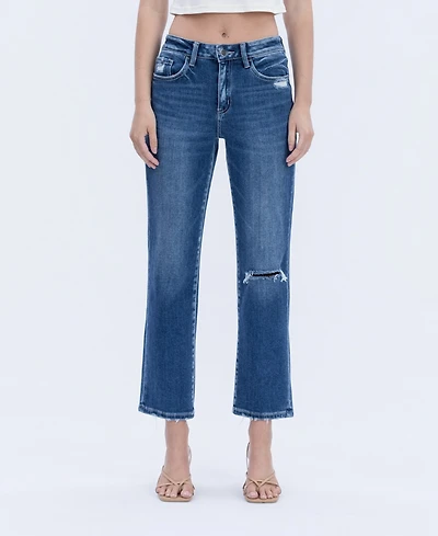 Flying Monkey Women's High Rise Ankle Straight Jeans