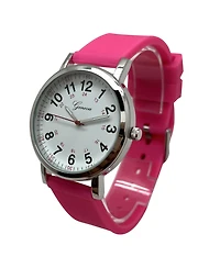 Olivia Pratt Hot Pink Easy-Read Nurse Watch with Silicone Band Women Watch