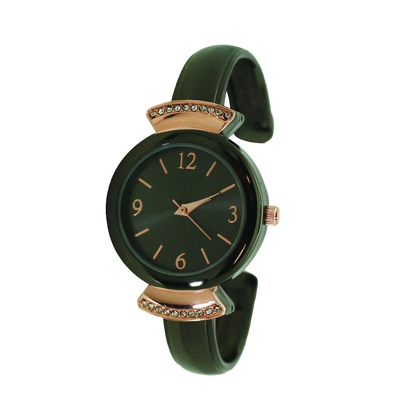 Gunmetal Rose Gold Olivia Pratt Classic Every Day Metal Bangle Watch