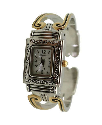 Olivia Pratt Two Tone Swirl Details Bangle Women Watch