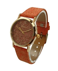 Olivia Pratt Orange Cork Style Strap Women Watch