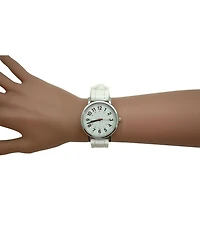 Olivia Pratt White Solid Silicone Bold Numbers Women Watch