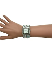 Olivia Pewter Pratt Square Jewel Women Watch