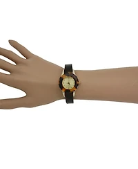 Brown Rhinestone Tortoise Bangle Watch