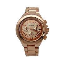 Olivia Pratt Rosegold Bold Bezel 3-Dial Metal Watch