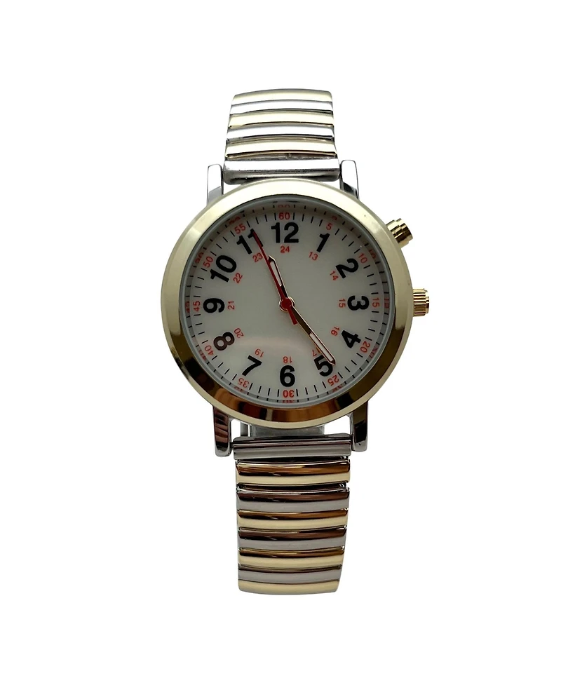 Olivia Pratt Two Tone Stretch Band Easy Read Nurse Watch with Second Hand Women Watch