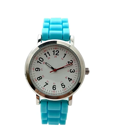 Olivia Pratt Turquoise Easy Read Medical Professionals Silicone Band Women Watch