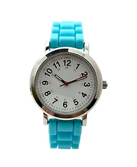 Olivia Pratt Turquoise Easy Read Medical Professionals Silicone Band Women Watch