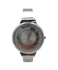 Olivia Pratt Metallic Colors Round Face Bangle Women Watch, Silver