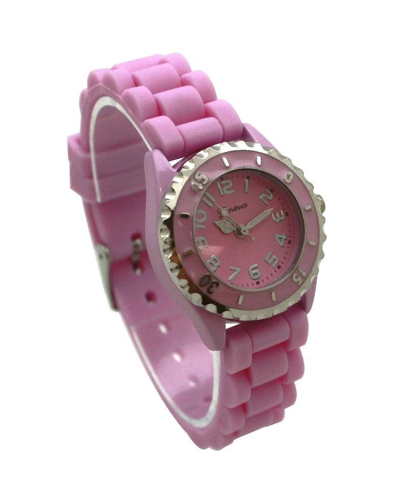 Olivia Pratt Lavender Solid Color Silicone Strap Casual Women Watch