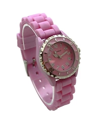Olivia Pratt Lavender Solid Color Silicone Strap Casual Women Watch