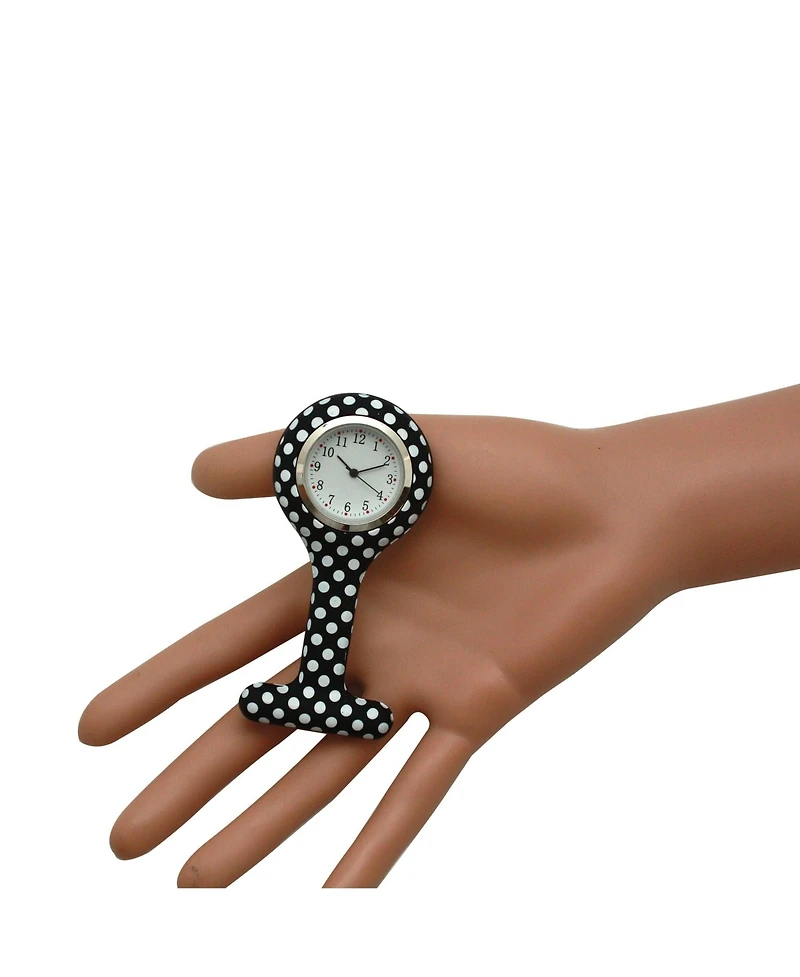 Olivia Pratt Polka Dots Printed Silicone Fob Nurse Watch