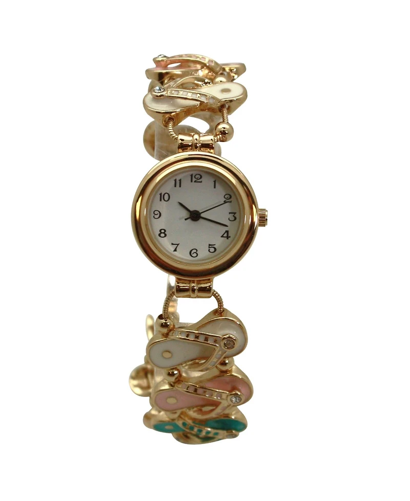 Olivia Pratt Gold Flip Flops Theme Women Watch