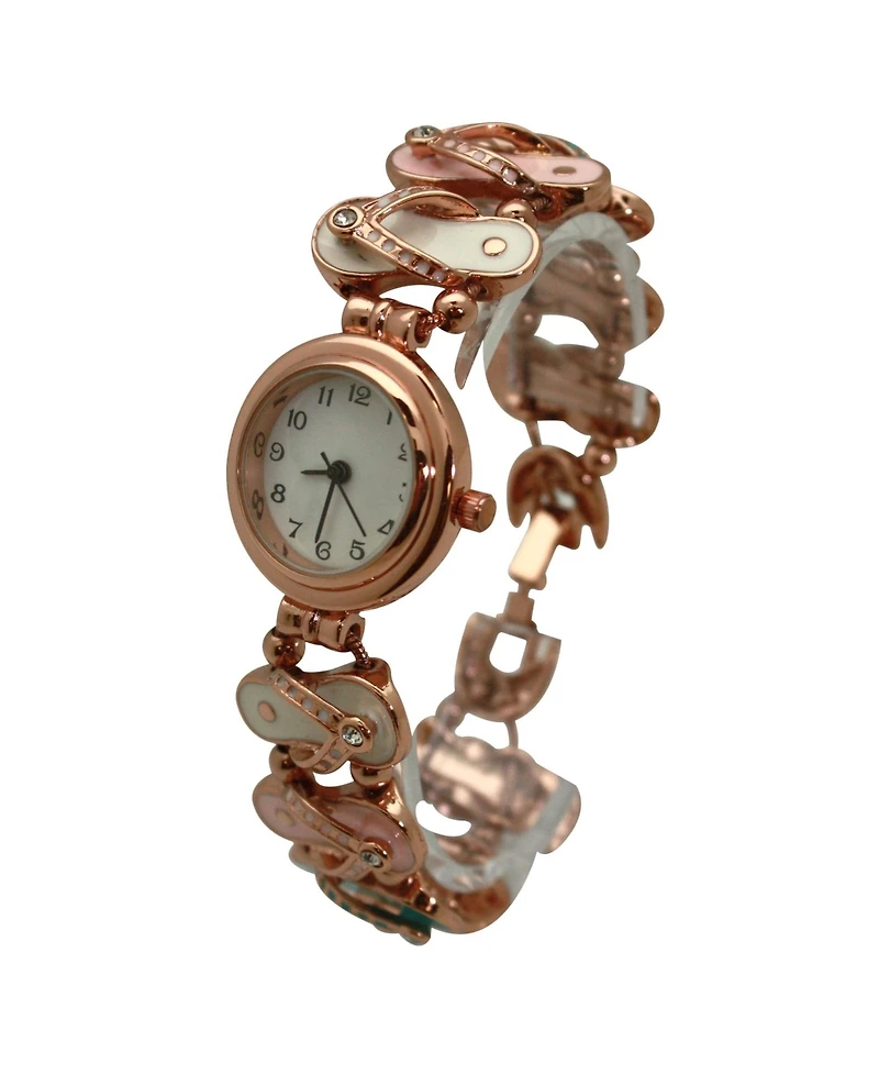 Olivia Pratt Rose Gold Flip Flops Theme Women Watch