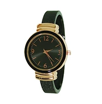 Black Rose Gold Olivia Pratt Every Day Textured Metal Bangle Watch