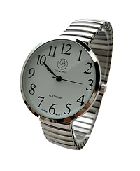 Olivia Pratt Silver Stretch Band Big Face Shiny Colors Women Watch