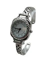 Olivia Pratt Detailed Elegant Metal Cuff Women Watch, Silver