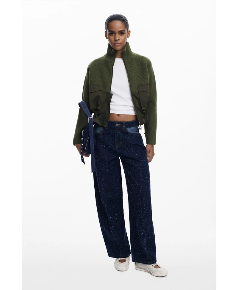 Desigual Women's Zipper sweater with pockets