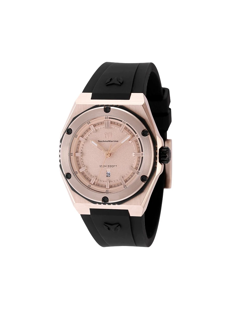 Technomarine Women's Tm- Coral Quartz Rose Gold Dial Watch