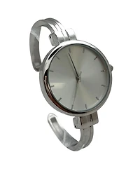 Olivia Pratt Silver Big Face Minimalist Bezel Bangle Women Watch