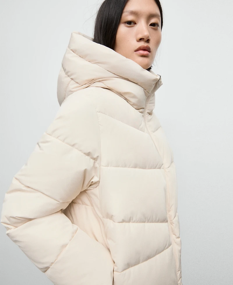 Mango Women's Hood Quilted Coat