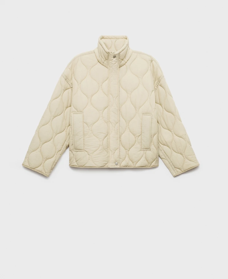 Mango Women's Oversize Quilted Down Anorak Coat