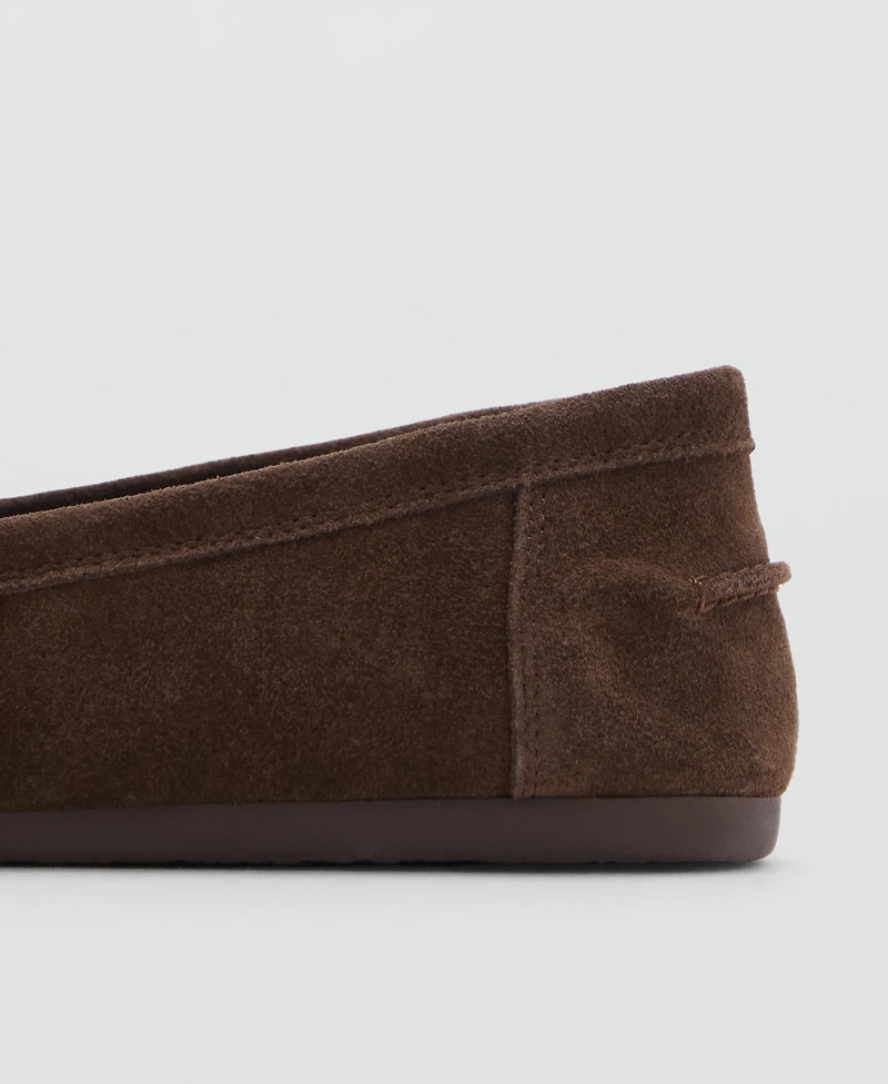 Mango Women's Ruched Toe Suede Shoes