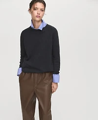 Mango Women's Leather-Effect Elastic Waist Pants