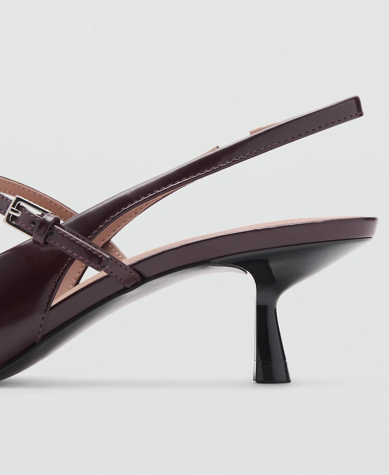 Mango Women's Kitten-Heel Patent Leather Shoes