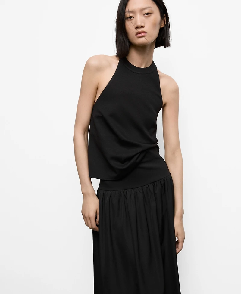 Mango Women's Low-Cut Back Halter Top