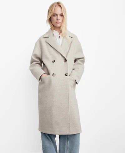 Mango Women's Double-Breasted Midi Coat