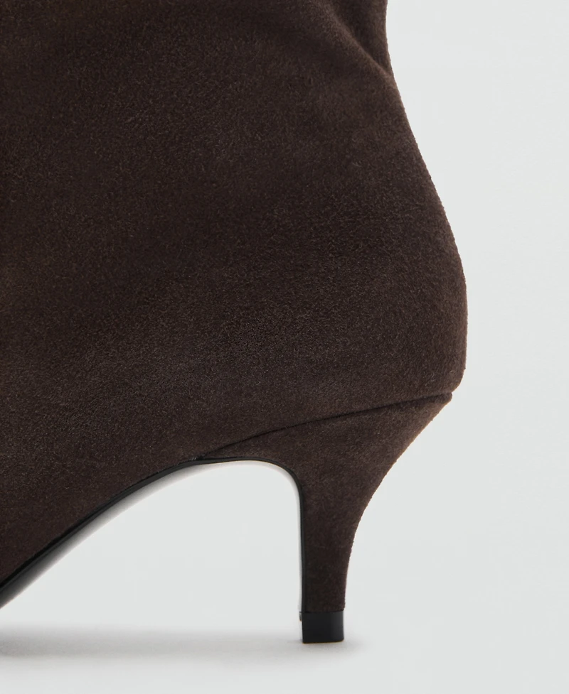 Mango Women's Kitten Heel Suede Ankle Boots
