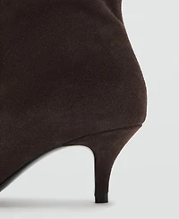 Mango Women's Kitten Heel Suede Ankle Boots
